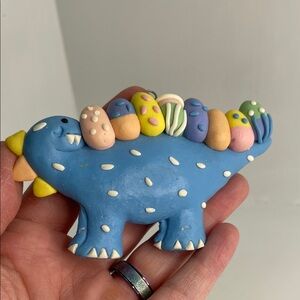 Vintage Silvestri Clay Easter Dinosaur Ornament